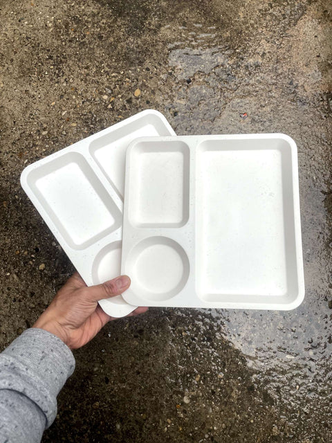 White Divided Serving Trays