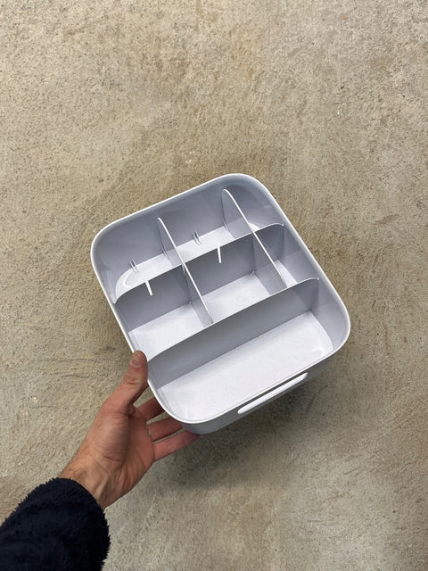 White Divided Storage Container, 10x11"