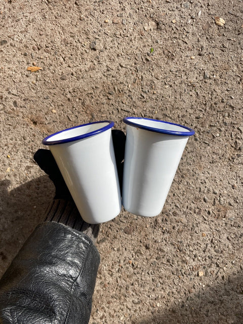 White Enamel Camp Cups