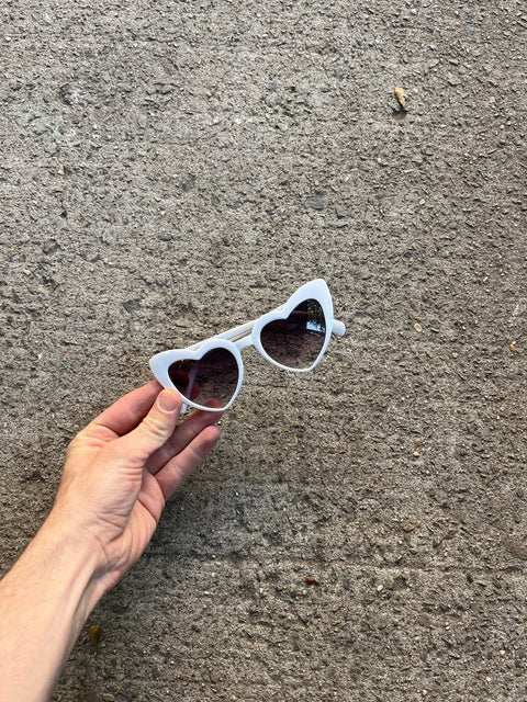 White Heart Shaped Sunglasses