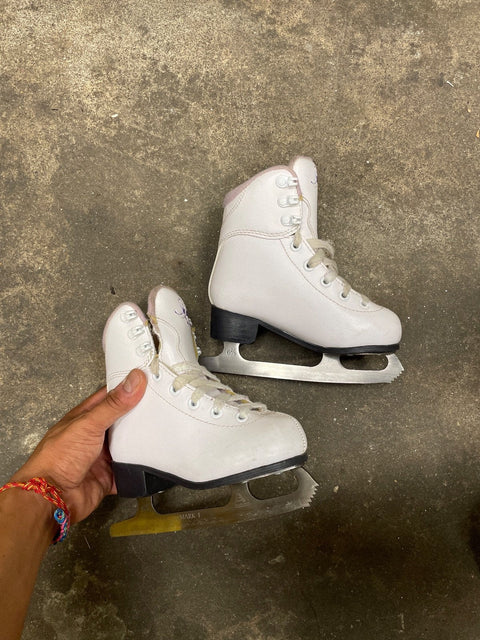 Pretty White Ice Skates, Size 10 Junior