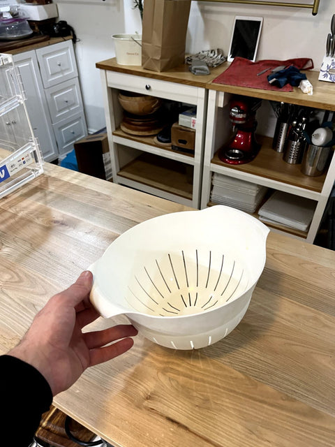 White Plastic Colander