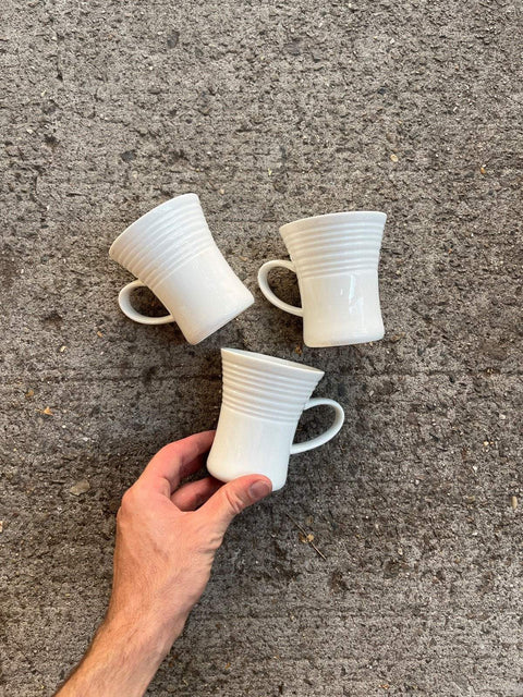 White Ribbed Coffee Mugs That Look Quite Good