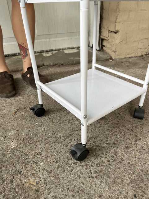 White Rolling Storage Cart, W12xD12xH29"