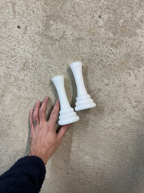 White Tapper Candle Holders