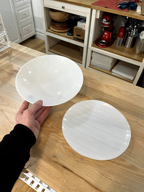 White Textured Ceramic Bowl & Plate
