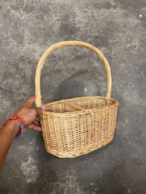 Wicker Basket With Handle