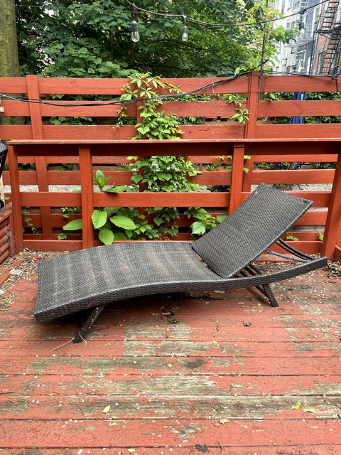 Wicker Outdoor Lounge Chair, 28" Wide & 80" Long