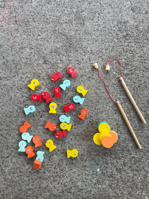 Wooden Alphabet Fishing Game