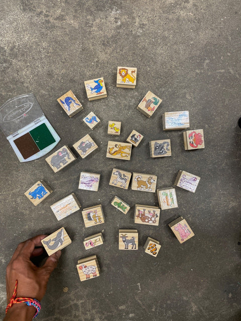 Wooden Animal Stamp Collection