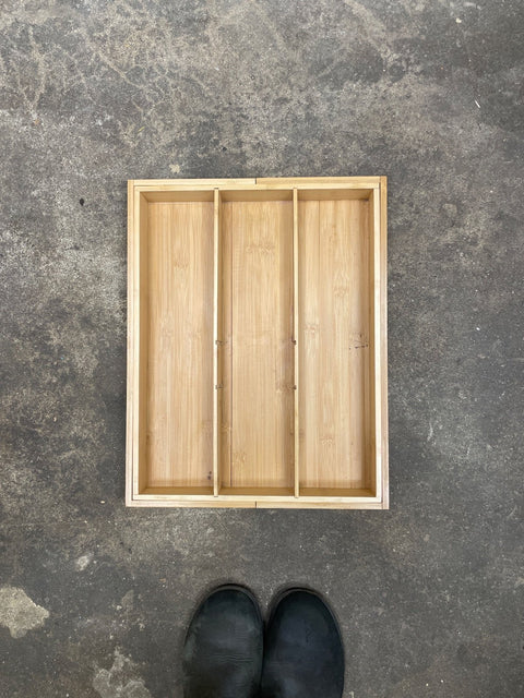 Wooden Expandable Drawer Organizer, 13-23.5 x 16”
