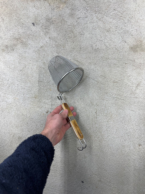 Wooden Handle Spider Strainer