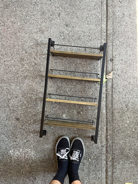 Wooden Ladder Shelf, W15xD4xH28"