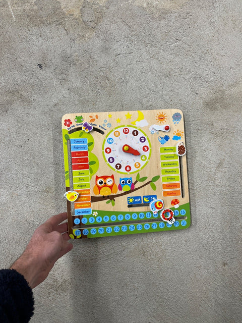 Wooden Learning Clock Calendar