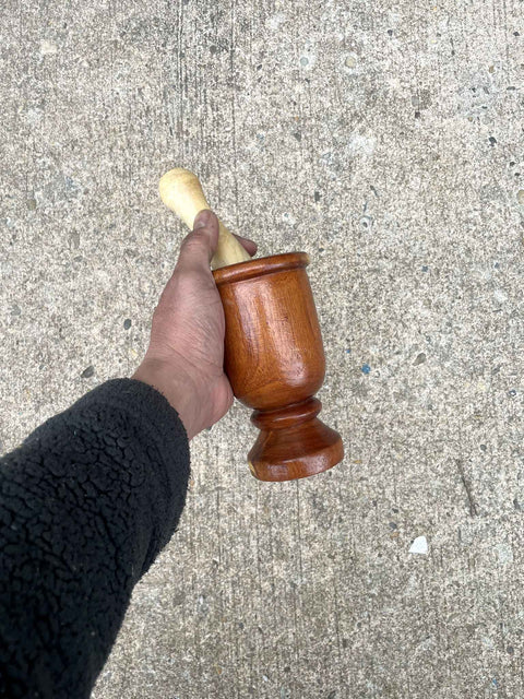 Wooden Mortar and Pestle