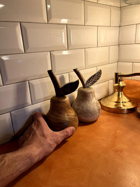 Wooden Pear Decorative Set