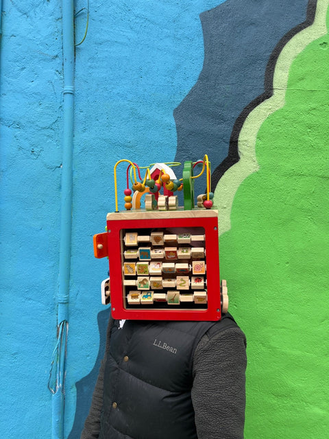 Wooden Red Activity Cube For Kids