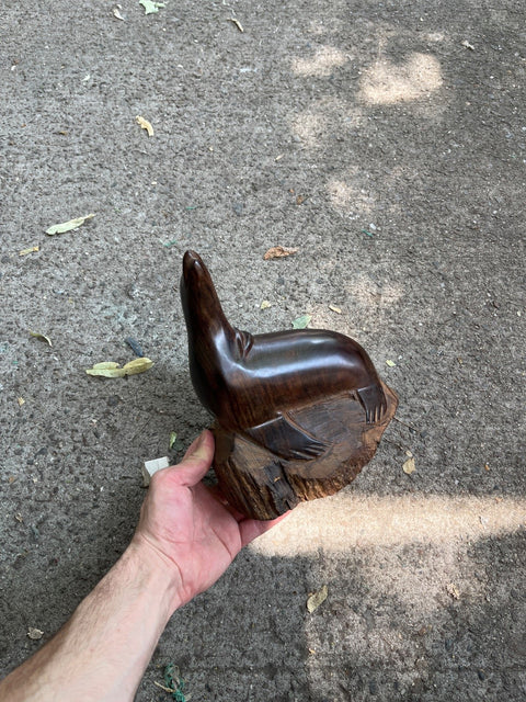Wooden Seal Sculpture