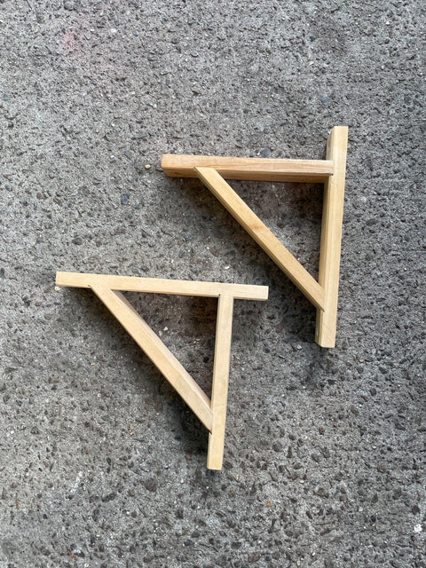 Wooden Shelf Brackets, Unfinished