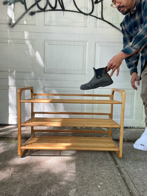 Wooden Bamboo Shoe Rack