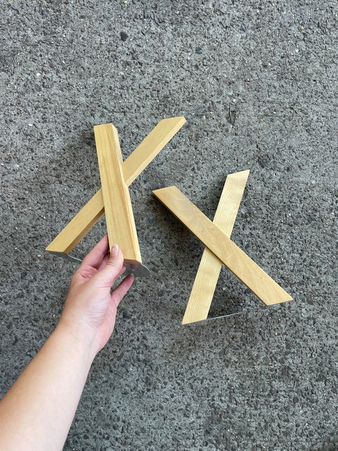 Wooden X Bookends