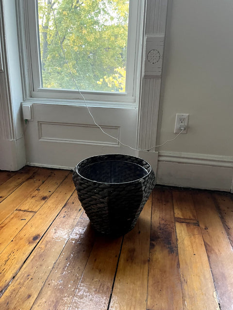 Woven Basket Planter, 13" Wide