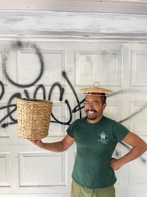 Woven Basket Trashcan