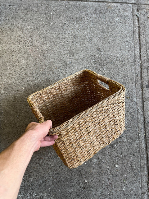 Woven Wicker Storage Bin, W12xL14xH10"