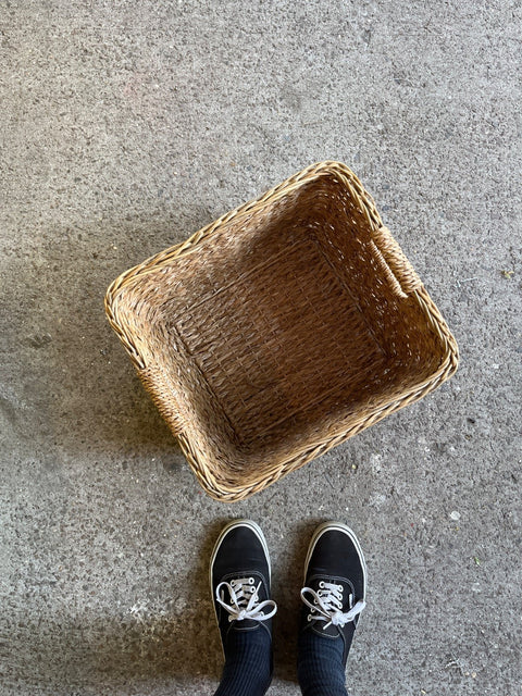 Woven Wicker Storage Bin, W12xL14xH10"
