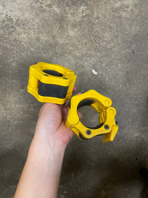 Yellow Barbell Collar Set