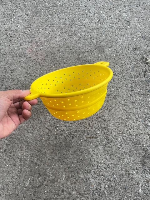 Yellow Foldable Kitchen Colander
