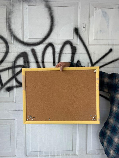 Yellow Framed Cork Board 17x23"