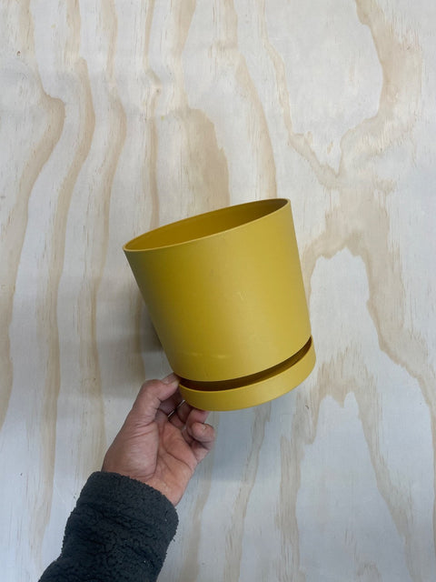 Yellow Plastic Flower Pot