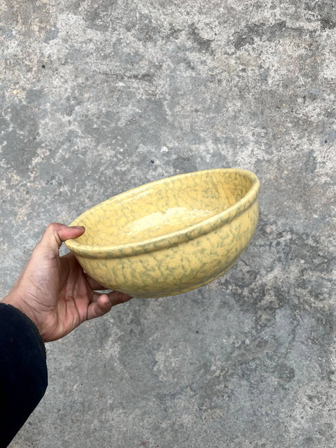 Yellow Spongeware Bowl