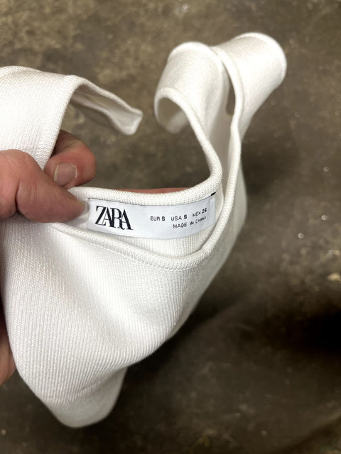 ZARA White Knit Tank, Size S