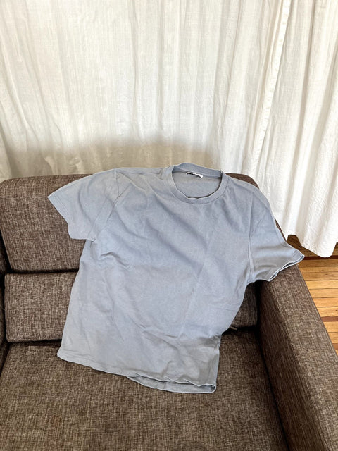 Zara Slightly Ribbed Grey Muscle Short Sleeve Shirt, Size XL