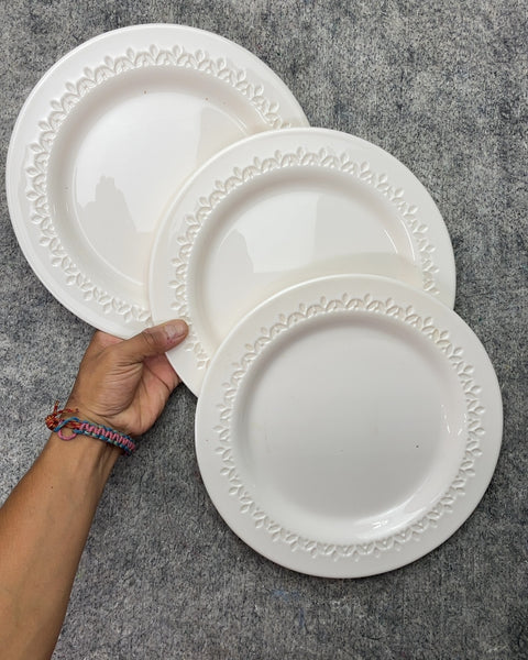 Set of Milk-like Dinner Plates, 10"