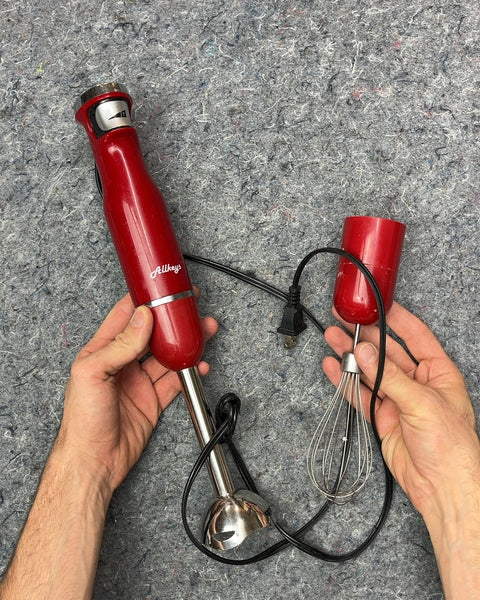 Allkeys Red Immersion Blender with Whisk Attachment