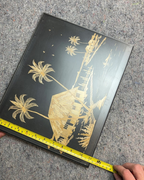 Tropical Palm Tree Hut Wall Art, 11x14"