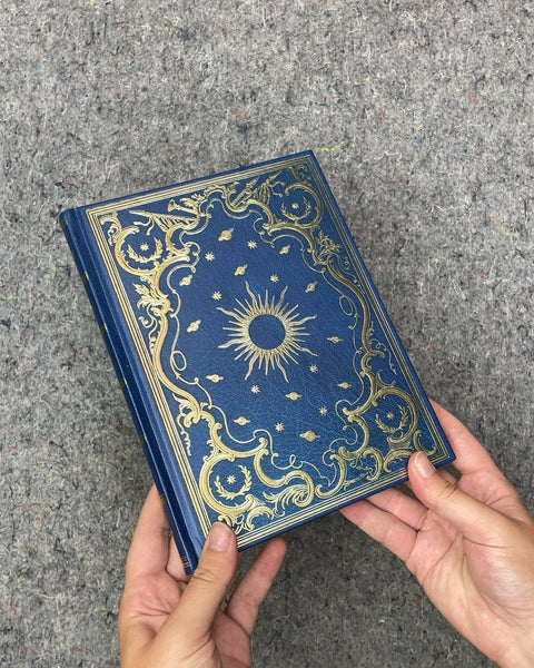 Blue and Gold Sun Lined Journal