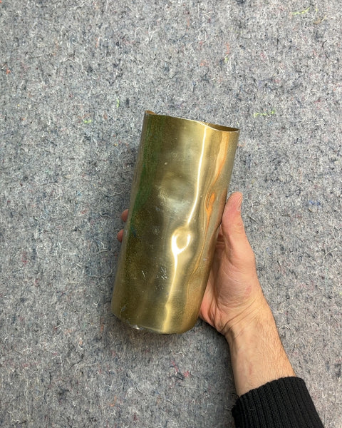Brass Cylinder Vase, H8"