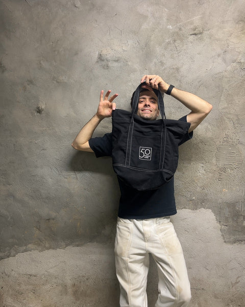 50 Hudson Yards Black Canvas Tote Bag
