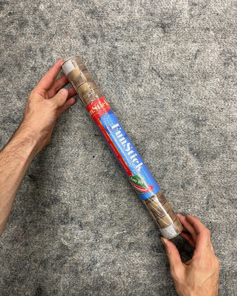 FunStick Brown Wood Block Peel and Stick Wallpaper Roll