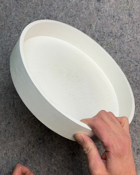 White Round Wooden Tray, 12"