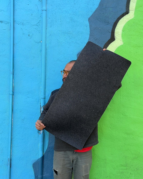 Dark Gray Felt Mat For Your Desk, 17x35"