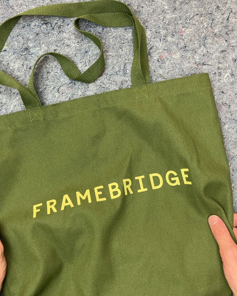 Big Framebridge Green Canvas Tote Bag