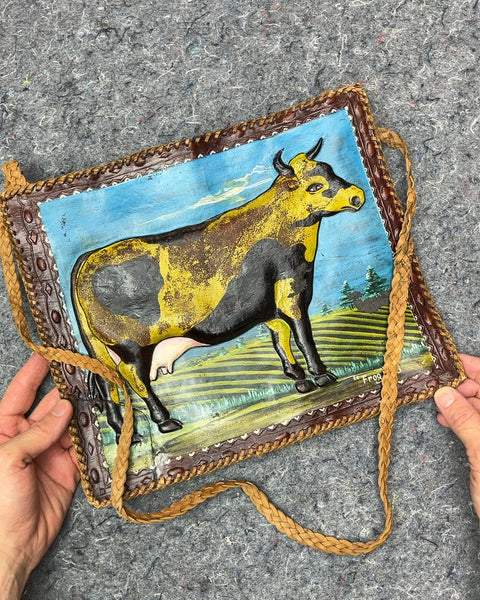 Hand Painted Cow Leather Bag