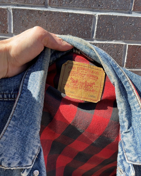 Vintage Levi's Flannel-lined Denim Trucker Jacket, Size Women Large