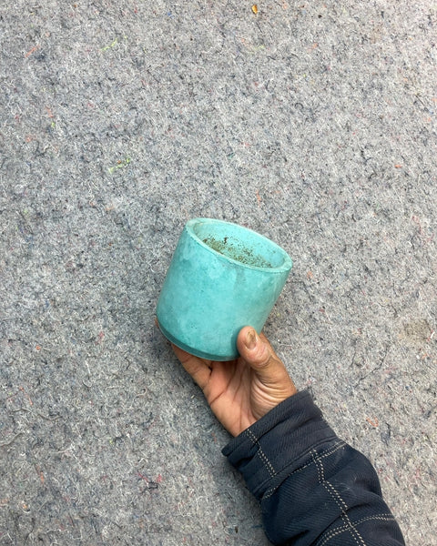 Teal Concrete Planter