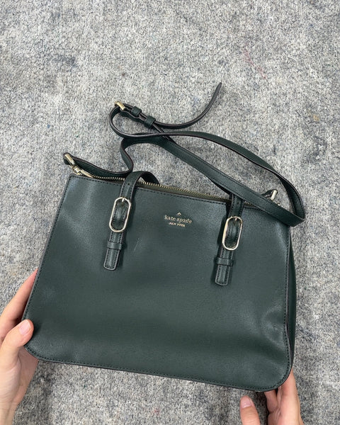 Kate Spade New York Green Shoulder Bag With A Couple Small Stains